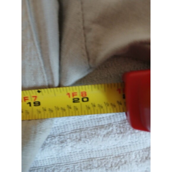 ACT I Womens Jumpsuit Beige Button Up Zipper Pockets 3/4 Sleeve Belt 90’s M - Picture 12 of 16